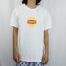 画像2: Lipton 紅茶ブランド ロゴプリントTシャツ L (2)
