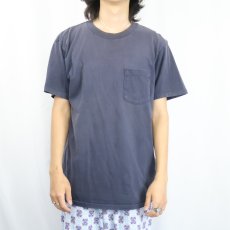 画像2: 90's TOWNCRAFT JCPenney 無地 ポケットTシャツ NAVY L (2)