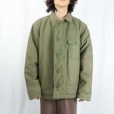 画像2: 80's U.S.NAVY A-2 デッキジャケット (2)