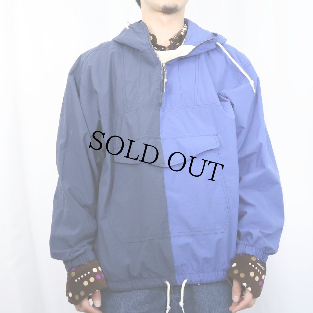 画像3: 90's GAP 2トーン ナイロンアノラックパーカー M (3)