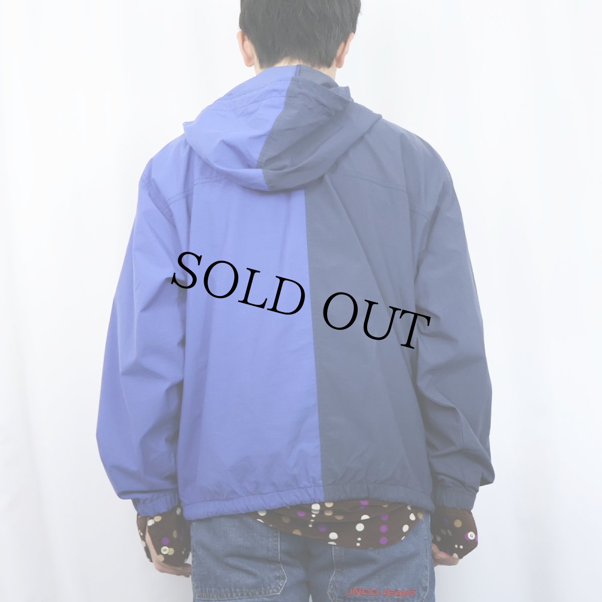 画像4: 90's GAP 2トーン ナイロンアノラックパーカー M (4)