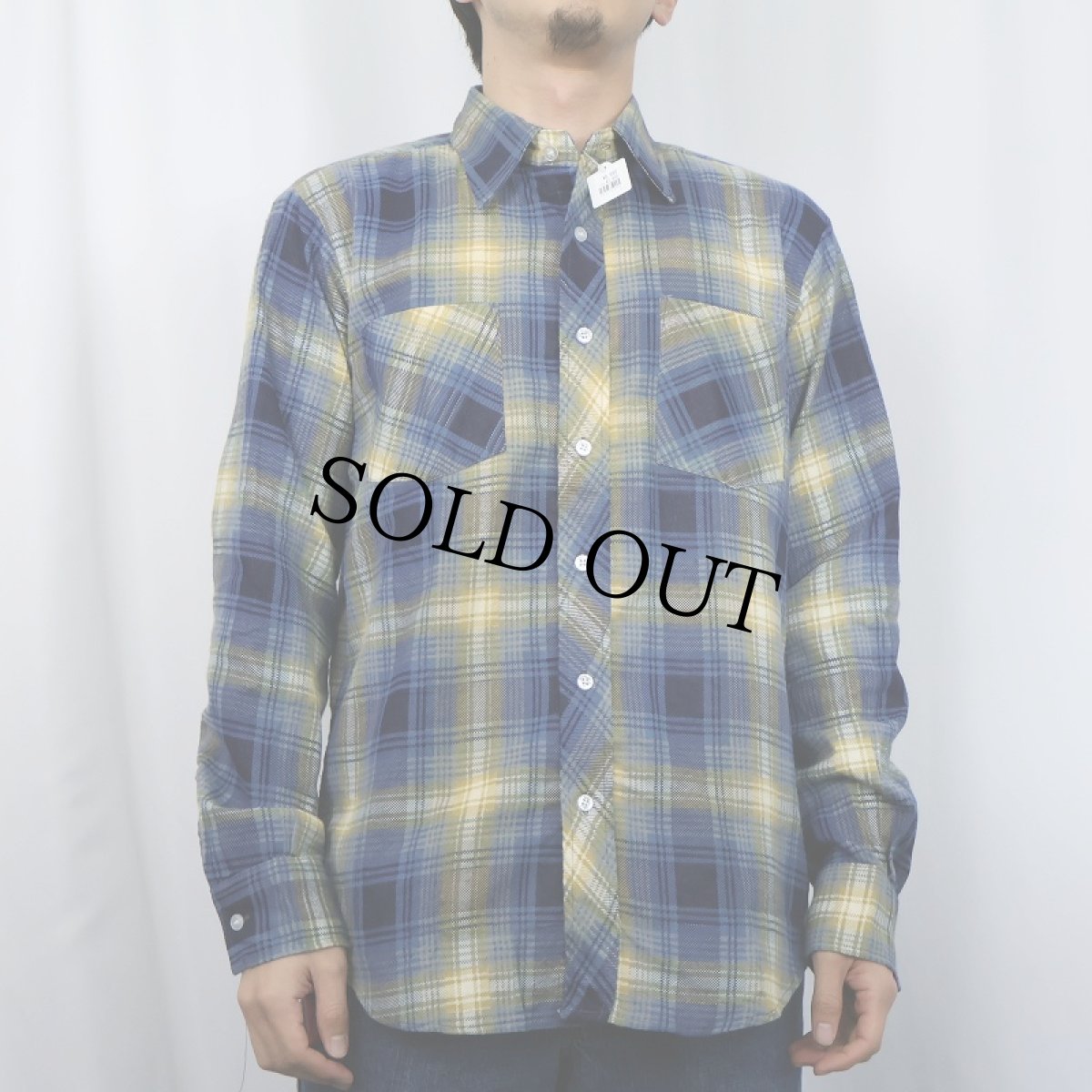 画像2: 80's WEEDS チェック柄 ライトネルシャツ M (2)