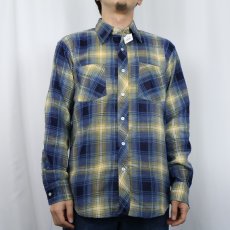 画像2: 80's WEEDS チェック柄 ライトネルシャツ M (2)