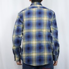 画像3: 80's WEEDS チェック柄 ライトネルシャツ M (3)