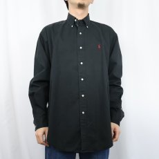 画像2: Ralph Lauren "BLAKE" コットンボタンダウンシャツ BLACK M (2)