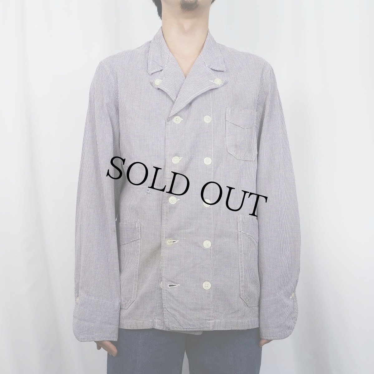 画像3: 60's VETRA 千鳥格子柄 ダブルブレスト コックジャケット SIZE46 (3)