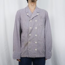 画像3: 60's VETRA 千鳥格子柄 ダブルブレスト コックジャケット SIZE46 (3)