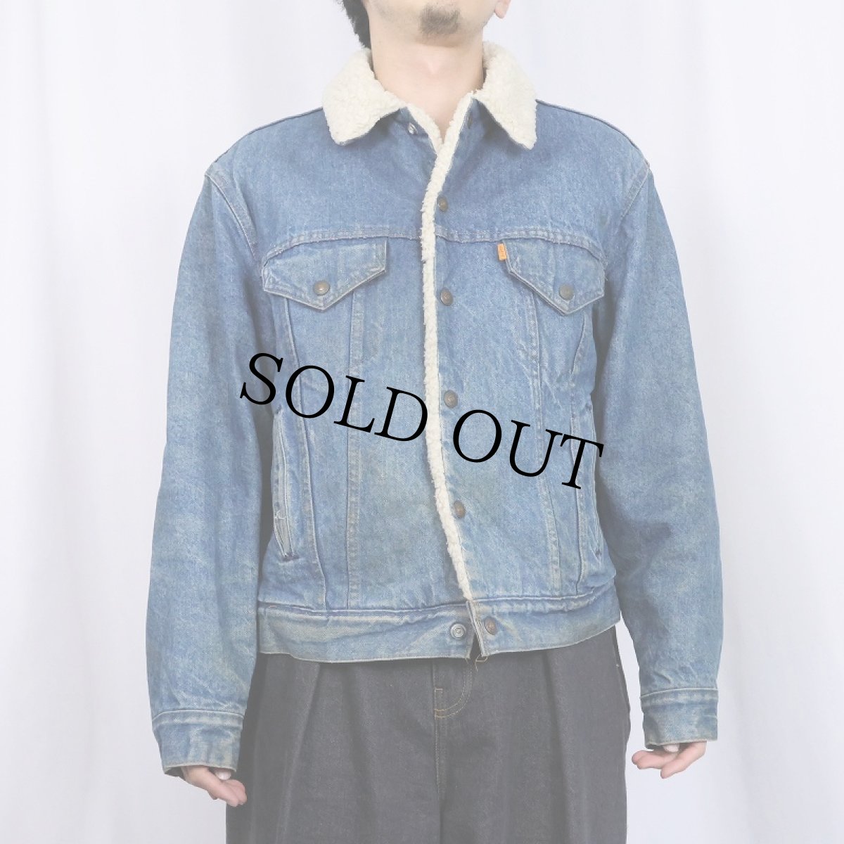 画像2: 70's Levi's オレンジタブ デニムボアジャケット SIZE44 (2)