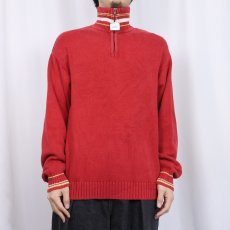 画像2: 90's J.CREW ハーフジップ コットンニットセーター M (2)