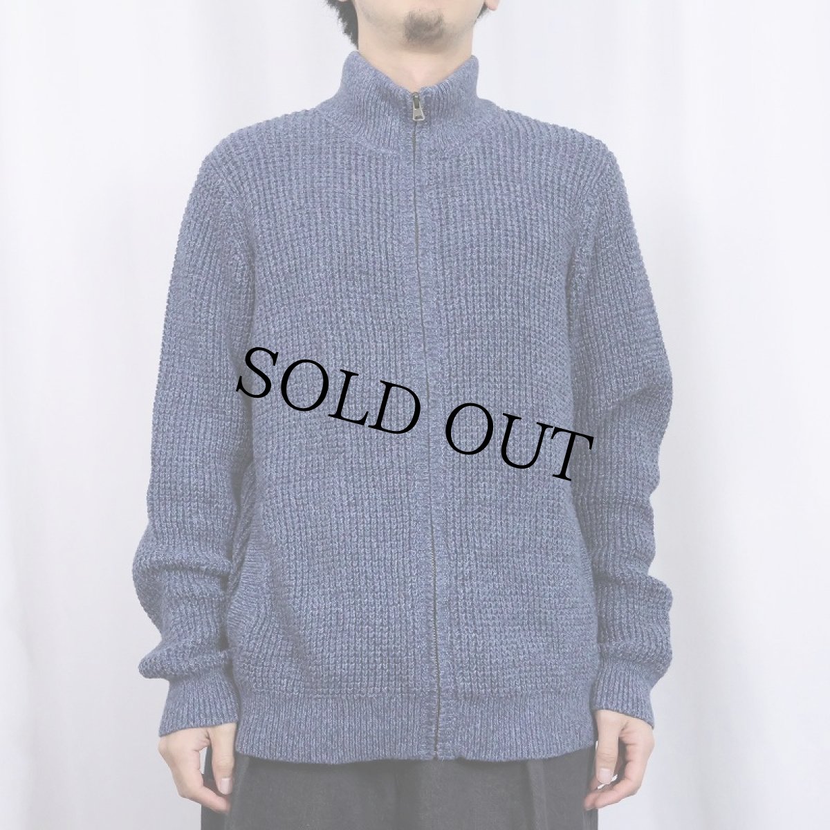 画像2: L.L.Bean コットンニットジップジャケット L (2)