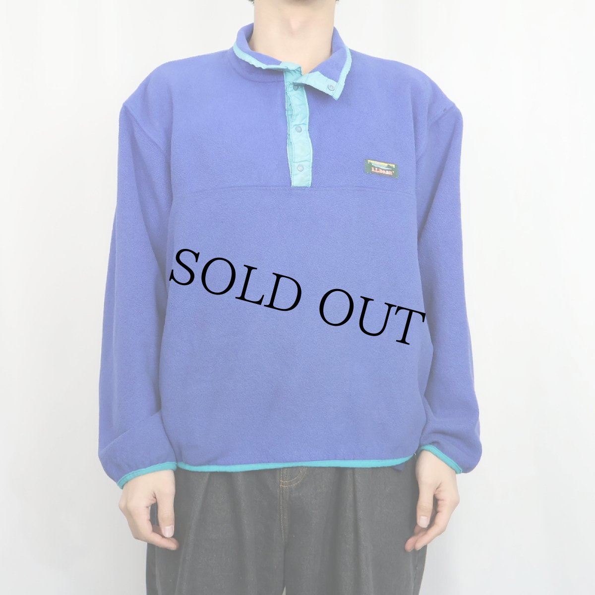 画像2: 80〜90's L.L.Bean USA製 ハーフスナップフリースジャケット L (2)