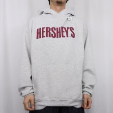 画像2: 90〜2000's HERSHEY'S お菓子企業 ロゴプリントスウェットフーディー L (2)