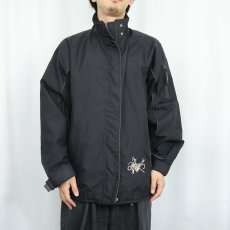 画像3: 2000's THE MATRIX 映画ロゴ刺繍 ナイロンジャケット BLACK L (3)