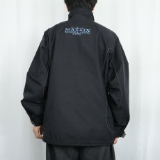 画像4: 2000's THE MATRIX 映画ロゴ刺繍 ナイロンジャケット BLACK L (4)