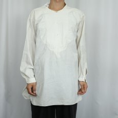 画像2: 〜40's イカ胸 コットンドレスシャツ (2)