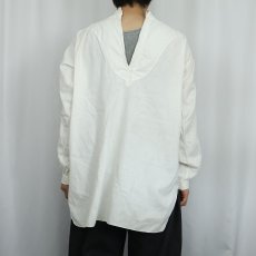 画像3: 〜40's イカ胸 コットンドレスシャツ (3)