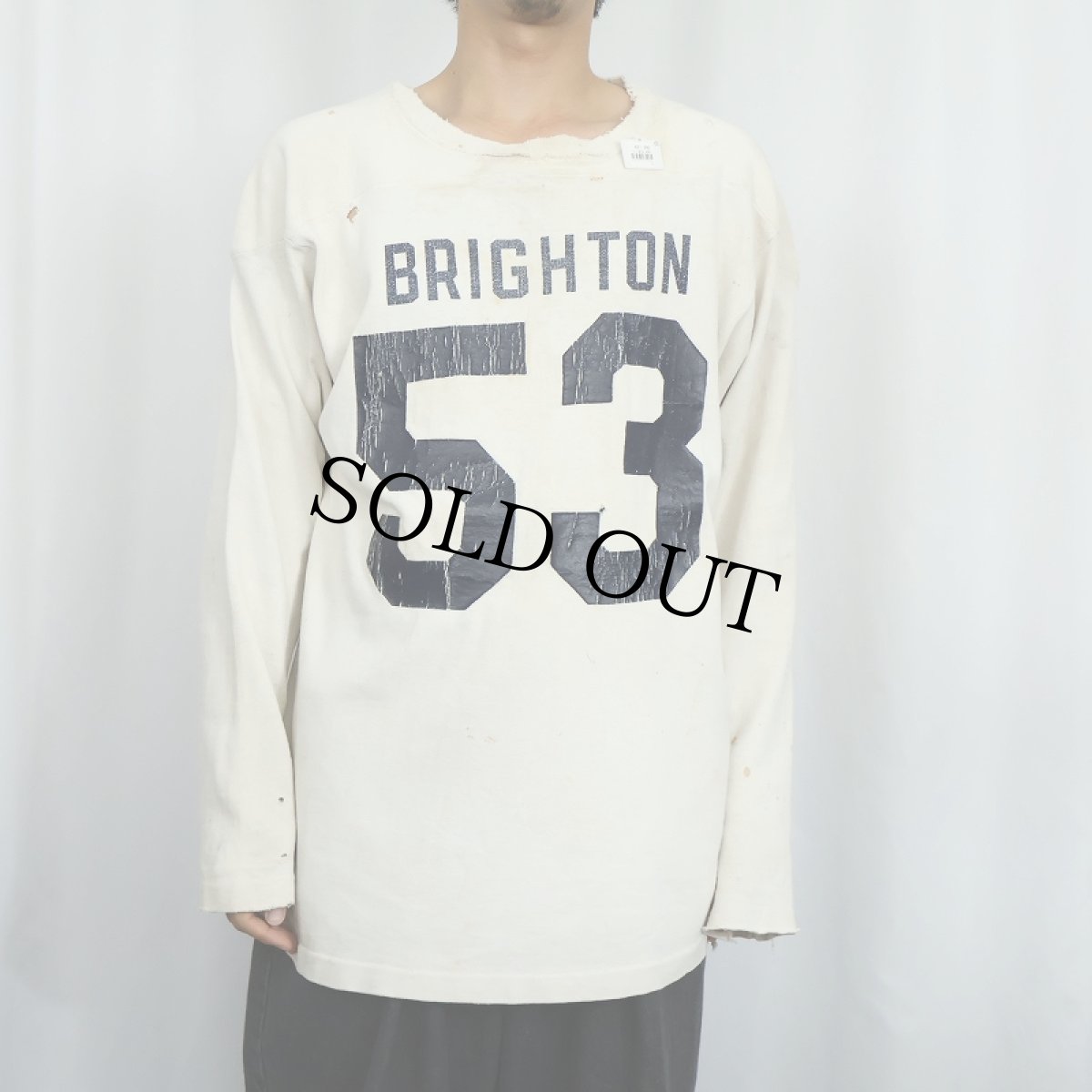 画像3: 60's Champion "BRIGHTON 53" フットボールロンT XL (3)