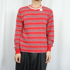 画像2: 60's PENNEY'S TOWNCRAFT 総柄 ジャガード織りロンT SIZEC-42-44 (2)
