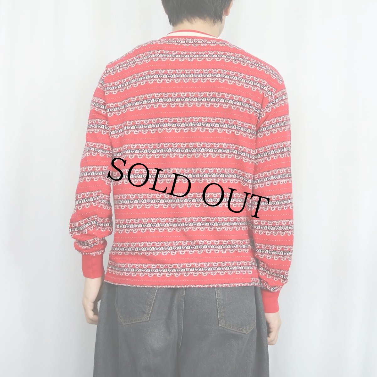 画像3: 60's PENNEY'S TOWNCRAFT 総柄 ジャガード織りロンT SIZEC-42-44 (3)