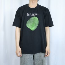 画像3: 90's USA製 "I'm Unique..." 指紋プリントTシャツ BLACK XL (3)