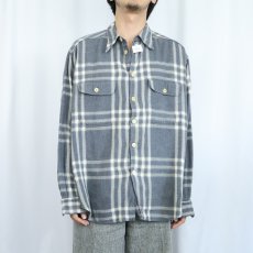 画像2: 90's GIORGIO ARMANI ITALY製 チェック柄 ライトネルシャツ L (2)