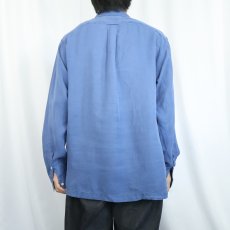 画像3: POLO Ralph Lauren リネンシルク オープンカラーシャツ M (3)