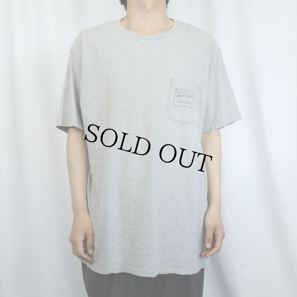 画像2: 80〜90's POLO COUNTRY Ralph Lauren USA製 ロゴプリント ポケットTシャツ M (2)