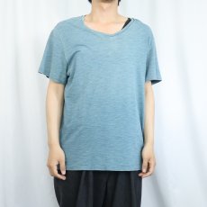 画像2: Ralph Lauren RRL Vネック インディゴTシャツ L (2)