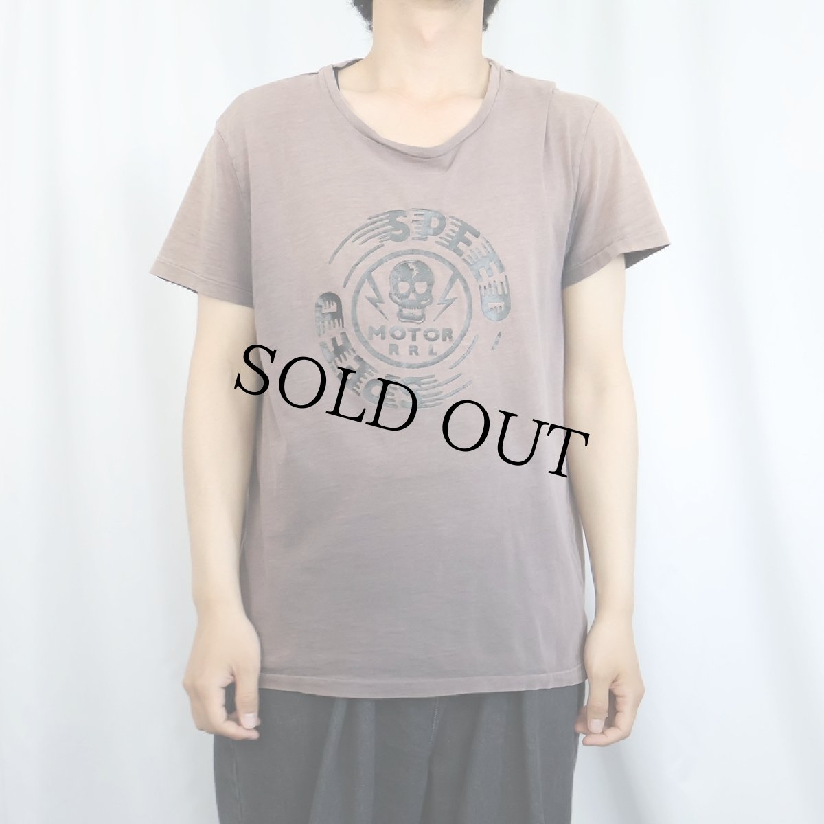 画像2: Ralph Lauren RRL "SPEED" スカルプリントTシャツ L (2)
