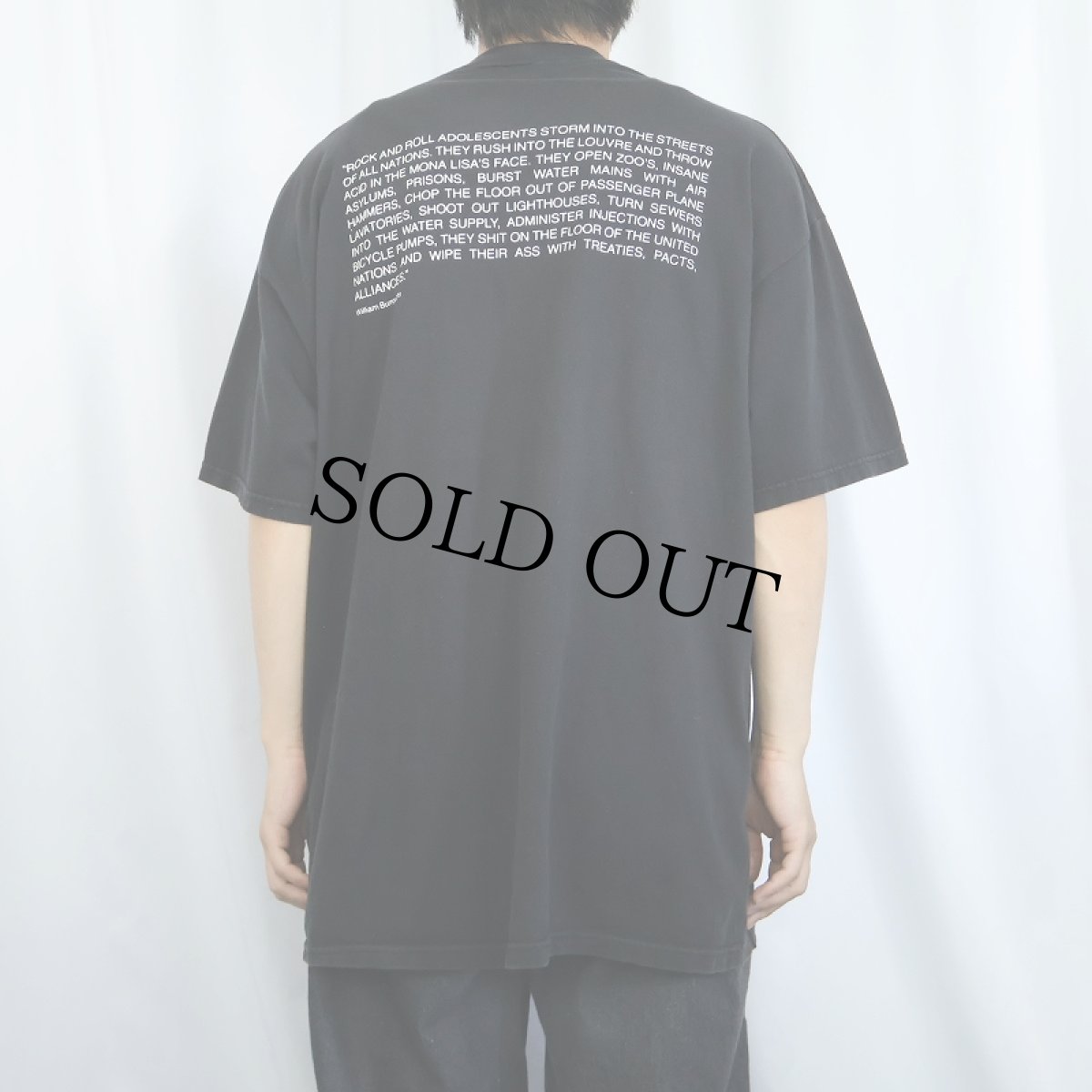 画像4: 90's〜 William S. Burroughs 小説家プリントTシャツ BLACK XL (4)