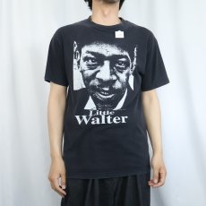 画像2: 2000's Gear Inc. "Little Walter" ハーモニカ奏者 プリントTシャツ BLACK M (2)