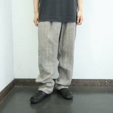 画像2: 90's POLO Ralph Lauren USA製 グレンチェック柄 2タック リネンスラックス W33 (2)