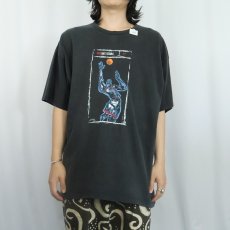 画像2: 90's〜 NIKE イラストプリントTシャツ BLACK XL (2)