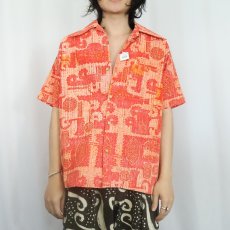 画像2: 〜70's Dael's Casuals 総柄 コットンアロハシャツ (2)
