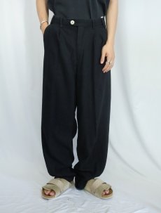 画像2: 2タック リネンスラックス BLACK W32 (2)