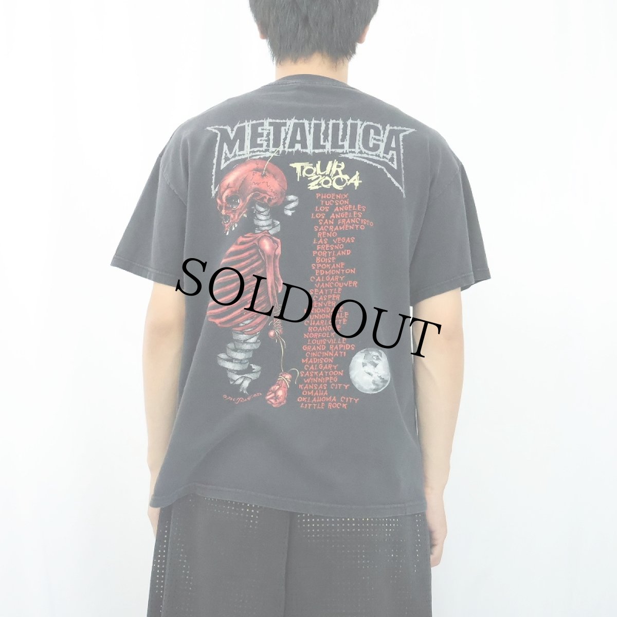 画像4: 2004 METALLICA "Madly in Anger with the World Tour" ヘヴィメタルバンドツアーTシャツ BLACK L (4)