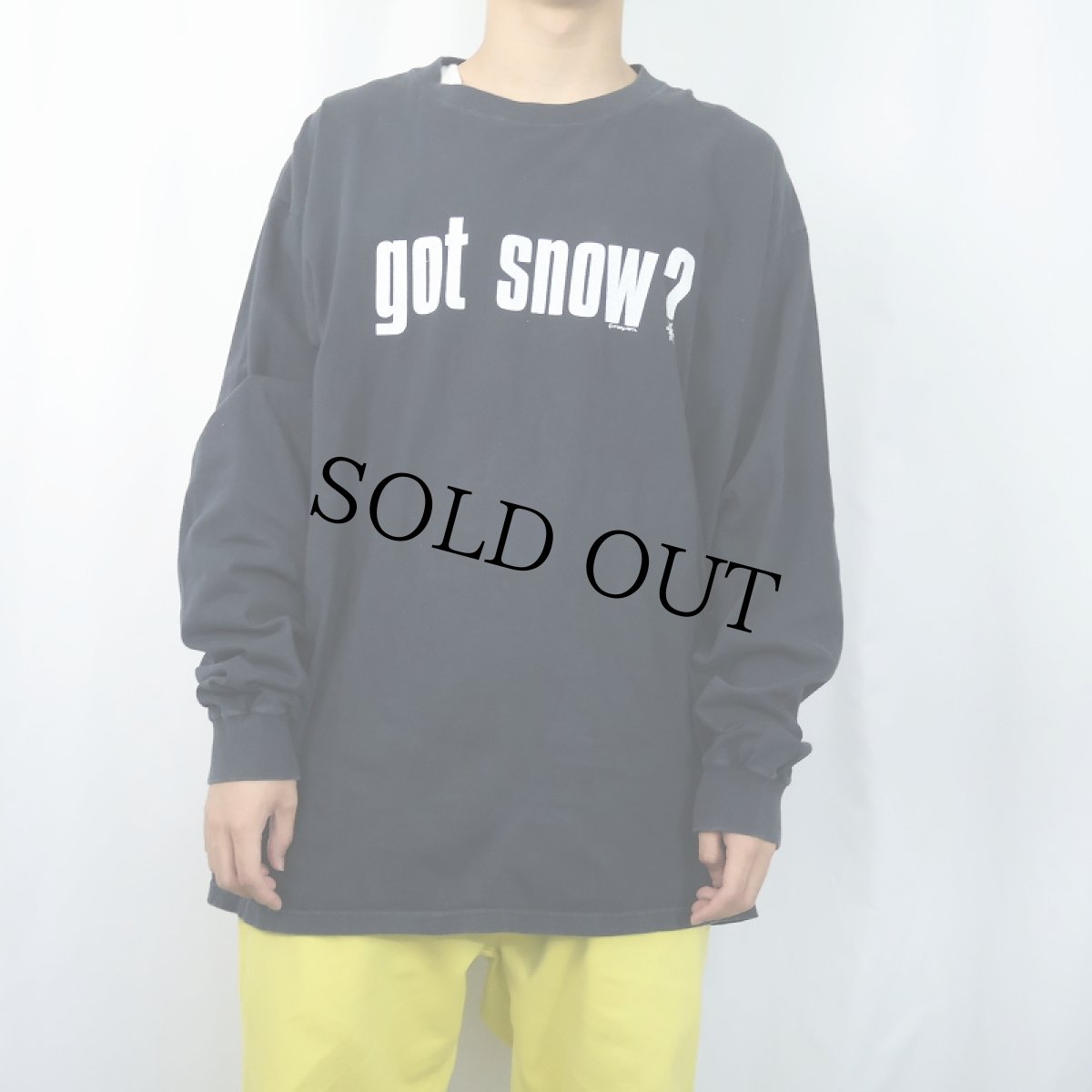 画像2: 90's Crazy Shirts USA製 "got snow?" パロディプリントロンT BLACK L (2)