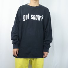 画像2: 90's Crazy Shirts USA製 "got snow?" パロディプリントロンT BLACK L (2)