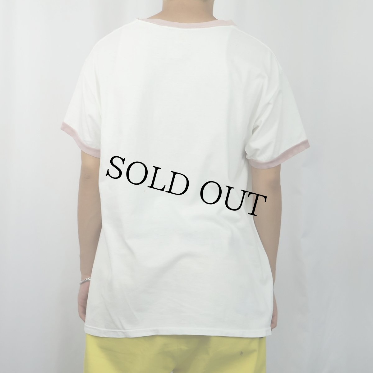 画像3: 70〜80's Walt Disney MICKEY MOUSE USA製 白靴ミッキー キャラクタープリント リンガーTシャツ XL (3)