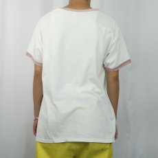 画像3: 70〜80's Walt Disney MICKEY MOUSE USA製 白靴ミッキー キャラクタープリント リンガーTシャツ XL (3)