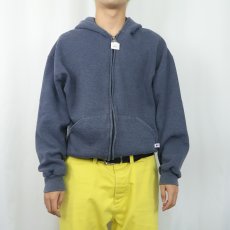 画像2: 90's〜 RUSSELL ATHLETIC スウェットジップパーカー NAVY L (2)