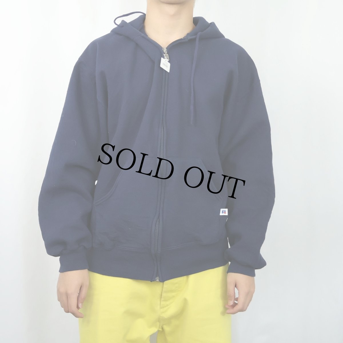 画像2: 90's〜 RUSSELL ATHLETIC スウェットジップパーカー NAVY L (2)