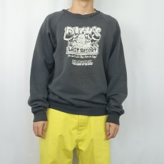 画像2: 90's USA製 "DICK'S LAST RESORT" イラストプリントスウェット BLACK XL (2)
