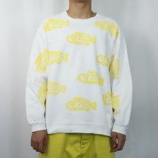 画像2: 90's L.A.EXPRESS USA製 魚イラストプリントスウェット (2)