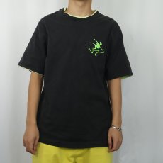 画像3: 90's Ocean Pacific USA製 ロゴプリント レイヤードデザインTシャツ BLACK L (3)