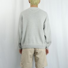 画像3: 80〜90's Eddie Bauer 前V コットンニットセーター L (3)
