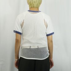 画像3: 70's〜 Scandinavian Knitters 切り替えデザイン メッシュリンガーTシャツ M (3)