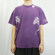 画像3: 90's THE ZOO GULF BREEZE FLORIDA USA製 シマウマ 巻きプリントTシャツ XL (3)
