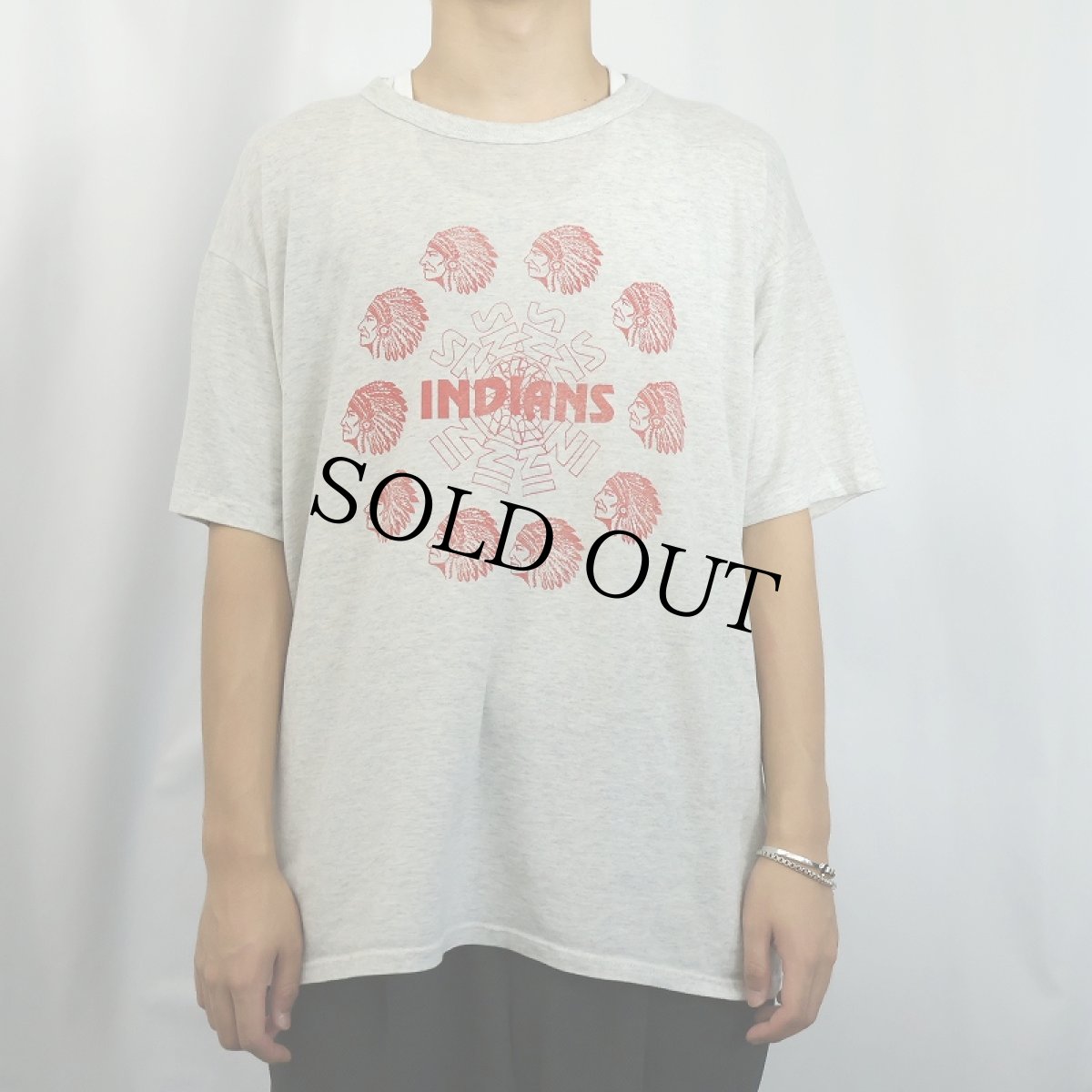 画像2: 80's RUSSELL ATHLETIC USA製 "INDIANS" インディアンヘッド プリントTシャツ XL (2)