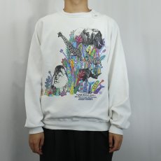 画像3: 90's SAN DIEGO ZOO USA製 アニマル 巻きプリントスウェット XXL (3)